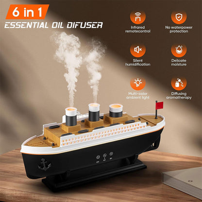 Bateau Jellyfish Diffuseur d’huiles essentielles 250ml avec télécommande – معطر جو على شكل باخرة تنزوت