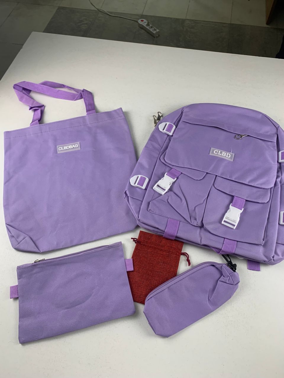 Ensemble de sacs d’école Kawai pour adolescents 5Pcs CLBD V2 Mauve – محفظة 5 قطع كاواي بنفسجي