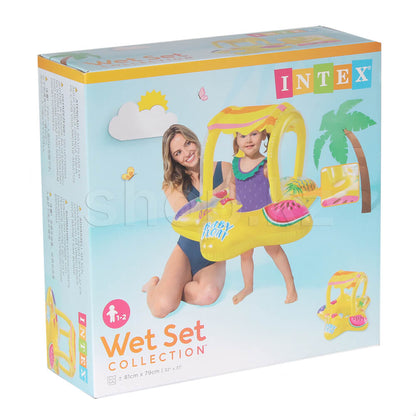 Intex Bouee enfant Avec un auvent intégré pour se protéger des rayons du soleil 56573NP