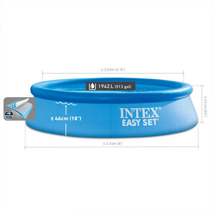 INTEX Piscine Gonflable Ronde Easy Set , Blue, L x 244x60cm 28106NP