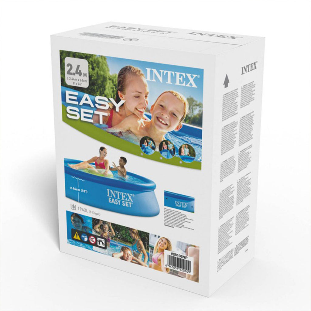 INTEX Piscine Gonflable Ronde Easy Set , Blue, L x 244x60cm 28106NP