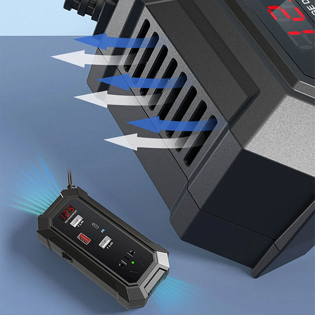 Inverter de voiture 12V 24V à 220V multiports super fast charge – محول التيار الكهربائي في السيارة