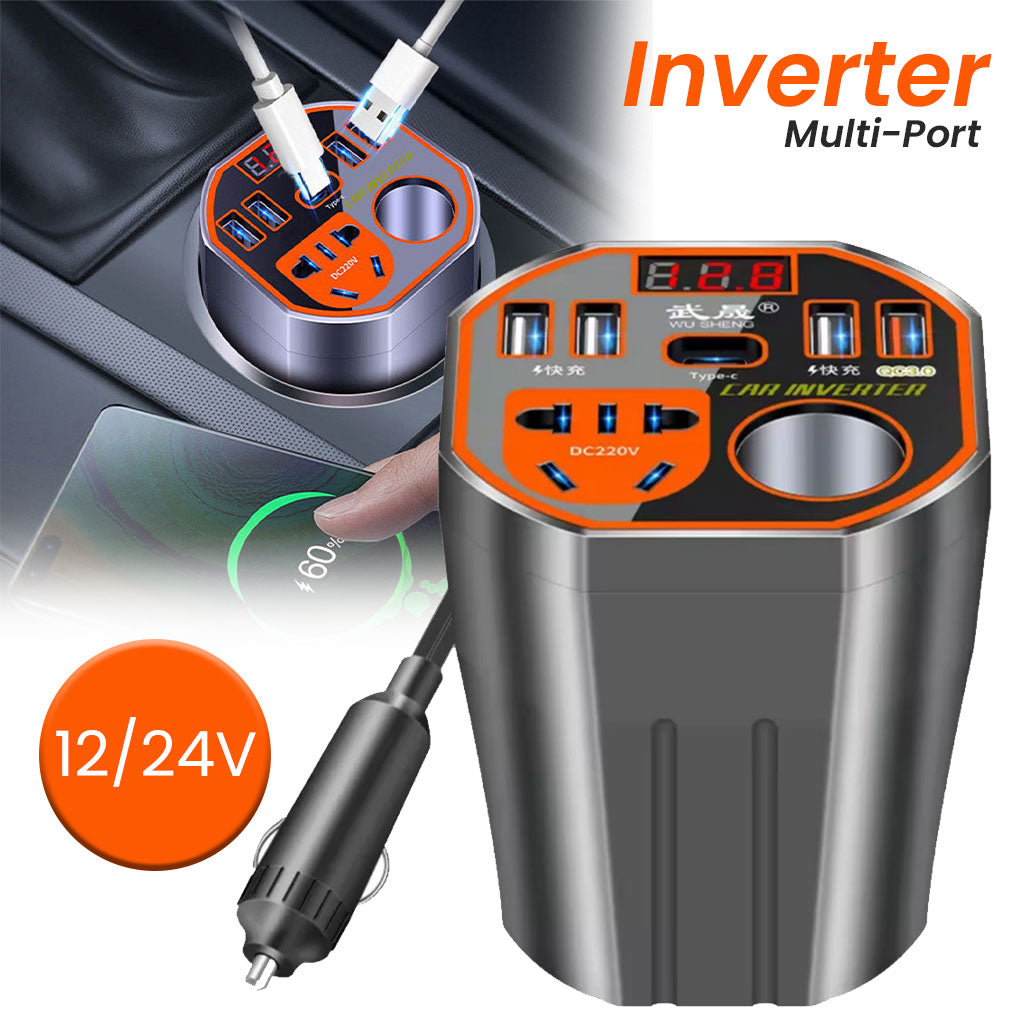 Convertisseur de Puissance pour Voiture 12V/24V vers DC220V Charge Rapide – محول التيار الكهربائي في السيارة - تنزوت