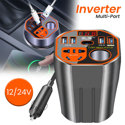 Convertisseur de Puissance pour Voiture 12V/24V vers DC220V Charge Rapide – محول التيار الكهربائي في السيارة - تنزوت