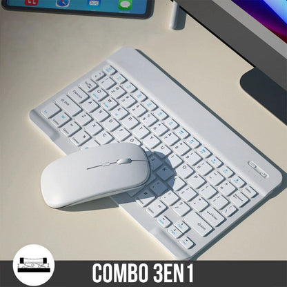Combo clavier et souris avec support de téléphone compatible ( windows + ios + android )