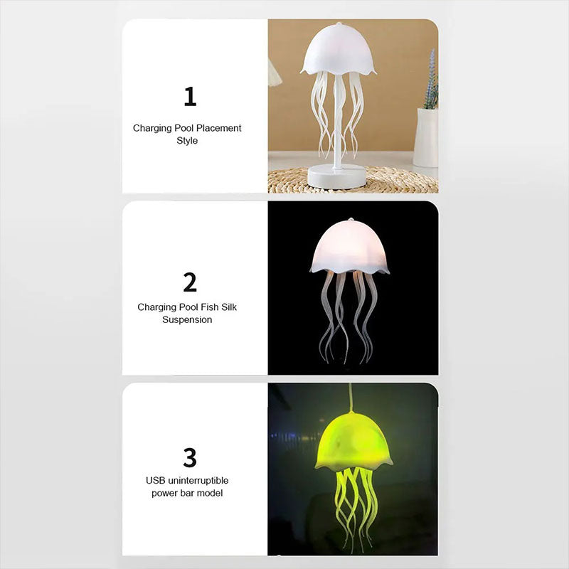 Lampe méduse RVB rechargeable avec capteur tactile et pieds dansants – مصباح ديكور على شكل قنديل