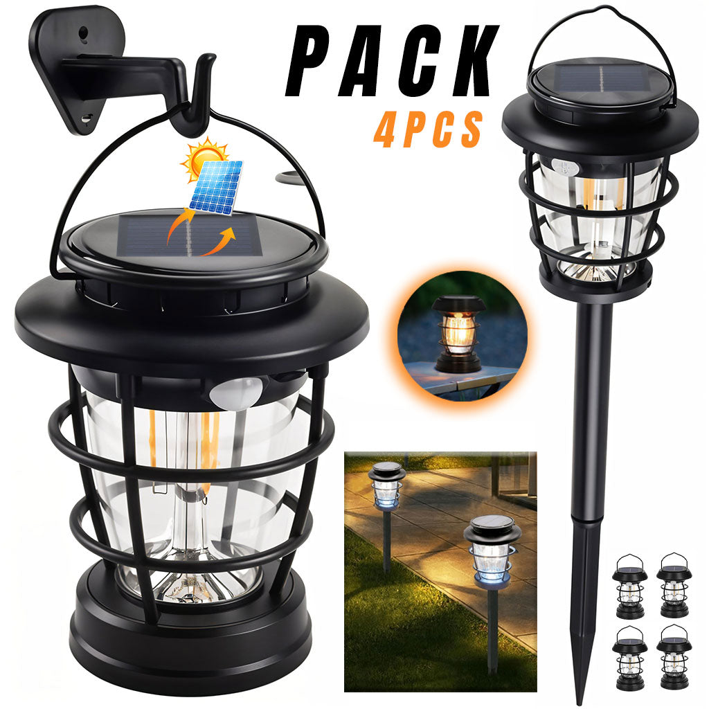 PACK X 4 Lanterne de Jardin Solaire avec Détecteur de Mouvement JF-8818 – مصباح خارجي يعمل بالطاقة الشمسية - تنزوت