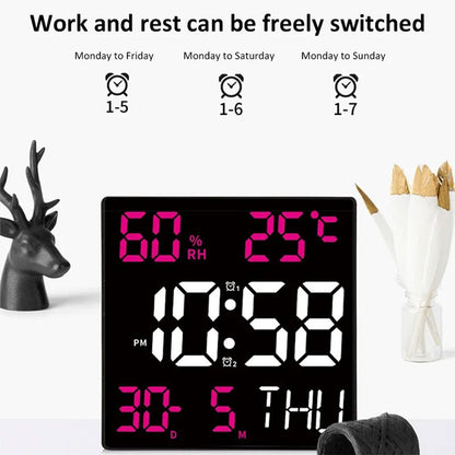 Horloge murale numérique forme carrée grand écran JH2301 – ساعة حائط رقمية