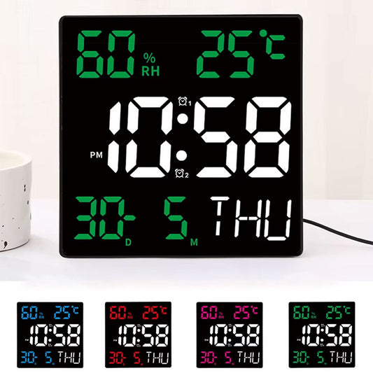 Horloge murale numérique forme carrée grand écran JH2301 – ساعة حائط رقمية تنزوت