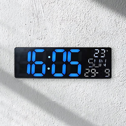 Horloge Numérique Murale et Table LED à Éclairage Bleu Inférieur – ساعة رقمية للحائط و المكتب بإضاءة سفلية زرقاء