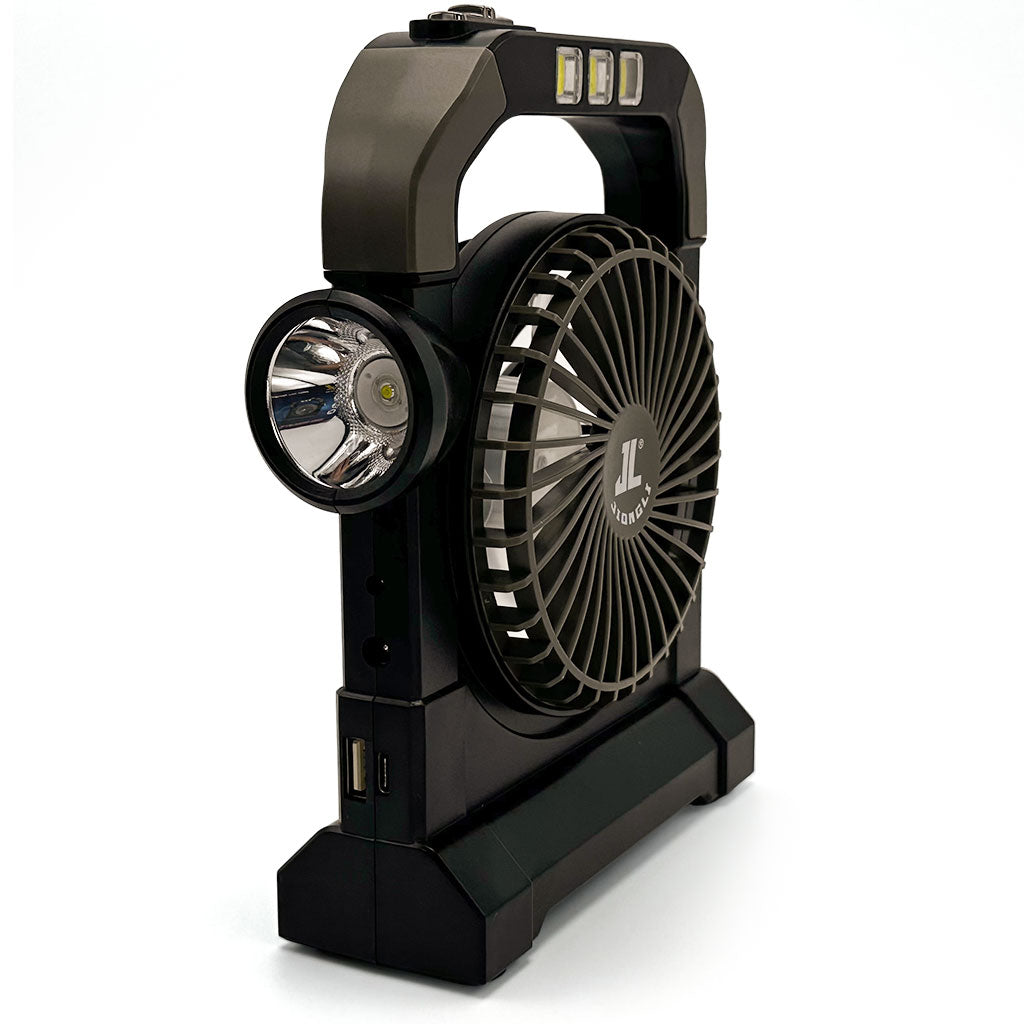Ventilateur portable rechargeable avec lampe torche JL-9522 – مروحة محمولة مع مصباح
