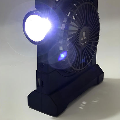 Ventilateur portable rechargeable avec lampe torche JL-9522 – مروحة محمولة مع مصباح