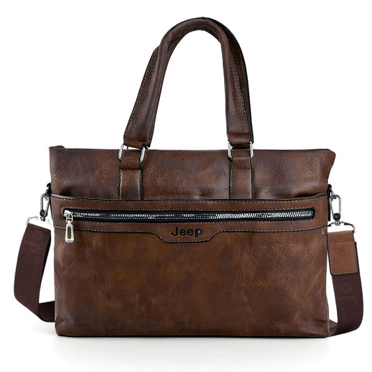 Cartable Homme en Simili Cuir Design Élégant Jeep 180551-12 Marron Foncé – حقيبة جلدية لون بني داكن تنزوت