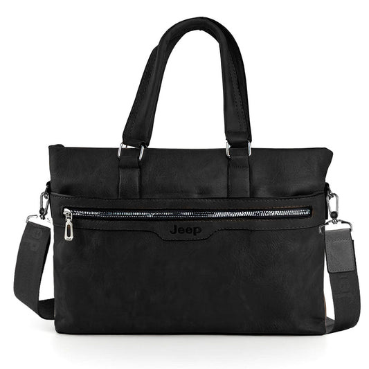 Cartable Homme en Simili Cuir Design Élégant Jeep 180551-12 Noir – حقيبة جلدية لون أسود تنزوت