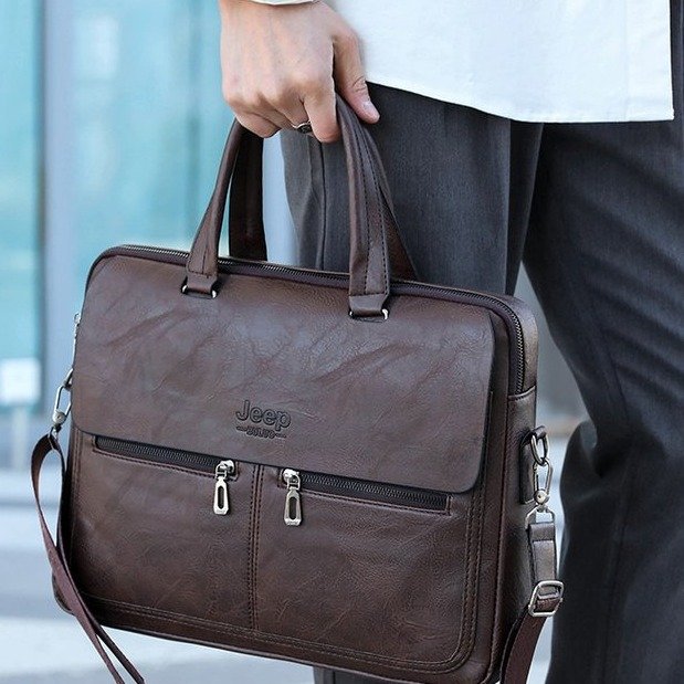 Cartable Homme en Simili Cuir Design Élégant Jeep 180551-6 Noir – حقيبة جلدية لون أسود