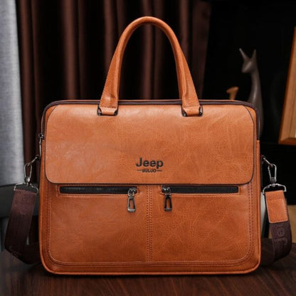 Cartable Homme en Simili Cuir Design Élégant Jeep 180551-6 Marron Clair – حقيبة جلدية لون بني فاتح
