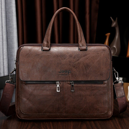 Cartable Homme en Simili Cuir Design Élégant Jeep 180551-6 Marron Foncé – حقيبة جلدية لون بني داكن