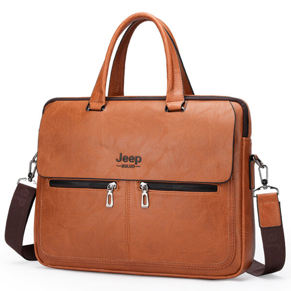 Cartable Homme en Simili Cuir Design Élégant Jeep 180551-6 Marron Clair – حقيبة جلدية لون بني فاتح تنزوت
