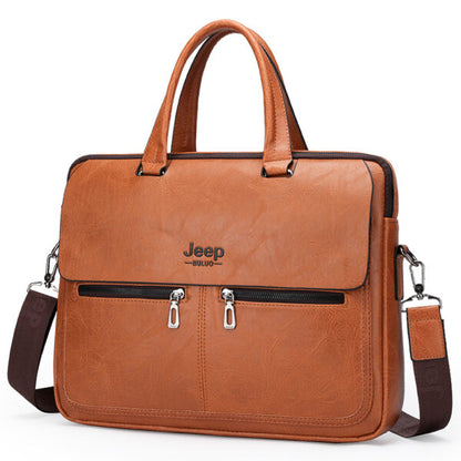 Cartable Homme en Simili Cuir Design Élégant Jeep 180551-6 Marron Clair – حقيبة جلدية لون بني فاتح تنزوت