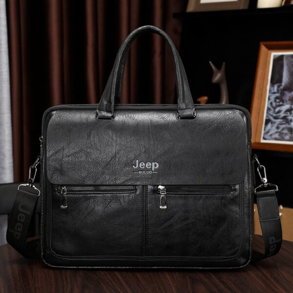 Cartable Homme en Simili Cuir Design Élégant Jeep 180551-6 Noir – حقيبة جلدية لون أسود