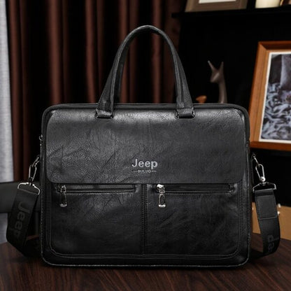 Cartable Homme en Simili Cuir Design Élégant Jeep 180551-6 Noir – حقيبة جلدية لون أسود
