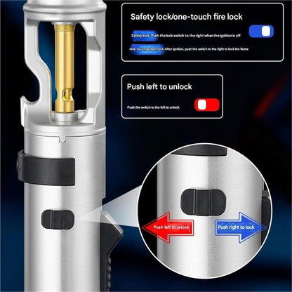 Briquet électrique Jet Flamme avec verrouillage de sécurité et ouvre bouteille
