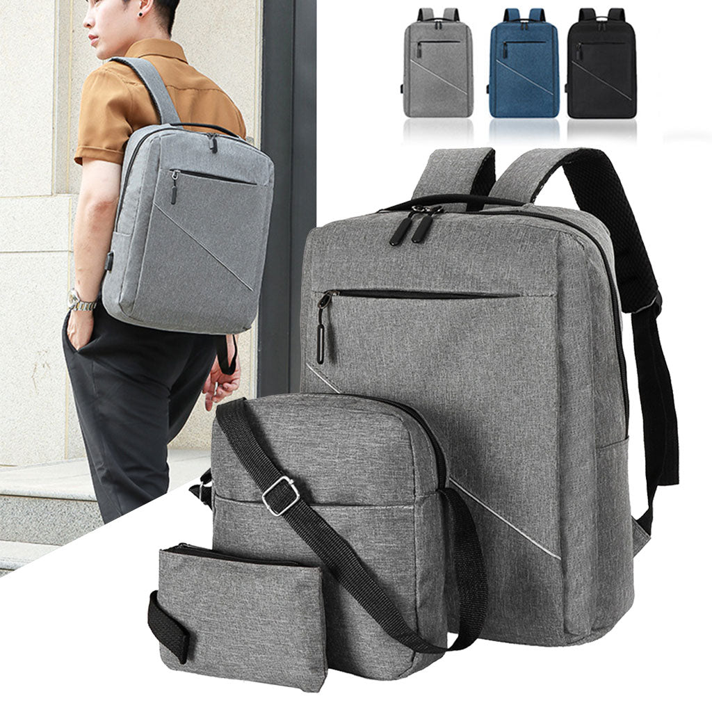 Sac à Dos Multifonctionnel 3Pcs Sortie USB Emplacement PC Portable تنزوت