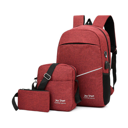 3 PCS Sac à dos multifonctionnel Avec Sortie USB ET Sortie kit-man - Grenat تنزوت