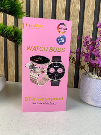 Smartwatch étanche Haino Teko ST-9 avec 3 paires de bracelets et écouteurs intégré – ساعة ذكية أصلية