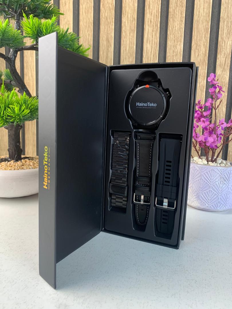 Smartwatch Haino Teko RW-61 avec écran AMOLED lampe de poche intégrée et 3 paires – ساعة ذكية أصلية