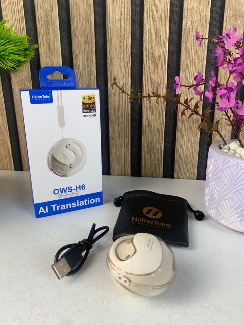 Écouteurs Bluetooth haute résolution Haino Teko OWS-H6 avec traduction IA – سماعات لاسلكية بخاصية الترجمة الفورية