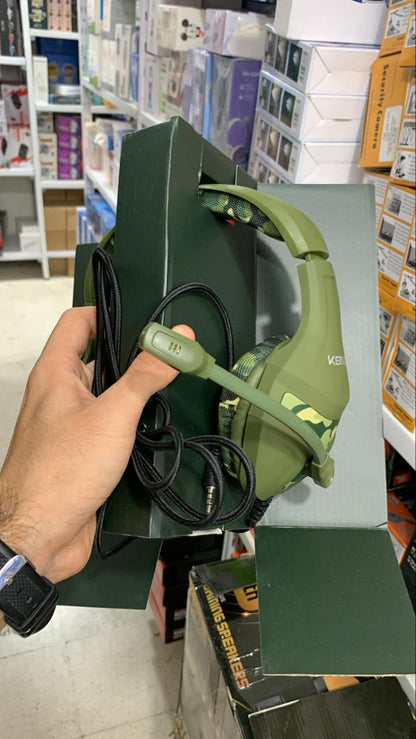 Konix Mythics Casque gaming filaire PS-400 pour console Haut-parleurs 40 mm - Microphone - Motif camouflage vert kaki