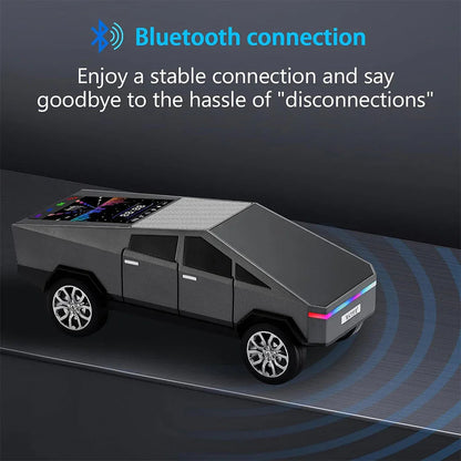 Haut parleur portable Bluetooth en forme de voiture pick-up avec écran et lumière LED festive