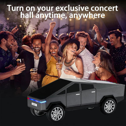 Haut parleur portable Bluetooth en forme de voiture pick-up avec écran et lumière LED festive