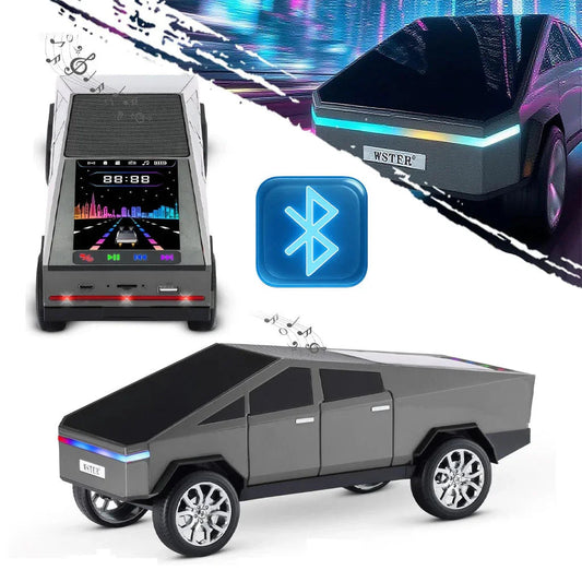 Haut parleur portable Bluetooth en forme de voiture pick-up avec écran et lumière LED festive - تنزوت