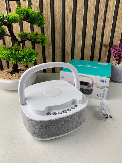 Haut Parleur Bluetooth Portable S301 à LED RGB chargement sans fil 15W – مكبر صوت بلوتوث وشاحن لاسلكي 2في1