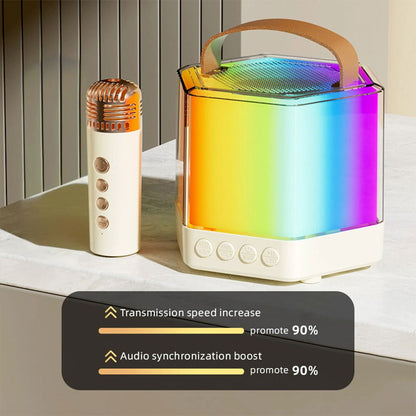 Enceinte Karaoké avec éclairage RVB et microphones sans fil – مكبر صوت كاريوكي