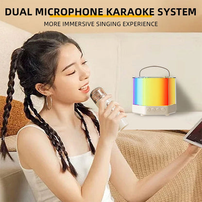 Enceinte Karaoké avec éclairage RVB et microphones sans fil – مكبر صوت كاريوكي