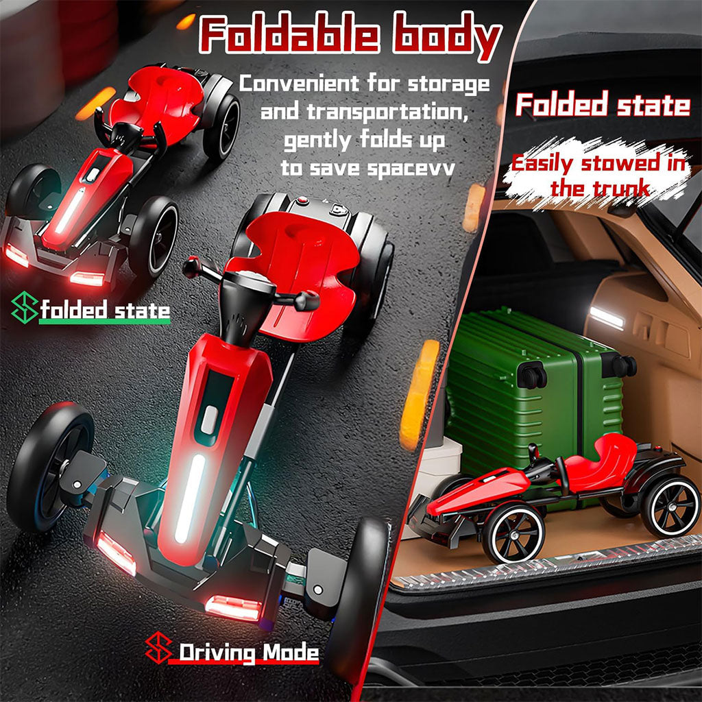 Voiture karting électrique pliable 12V pour enfants avec marche arrière – سيارة سباق كهربائية للأطفال