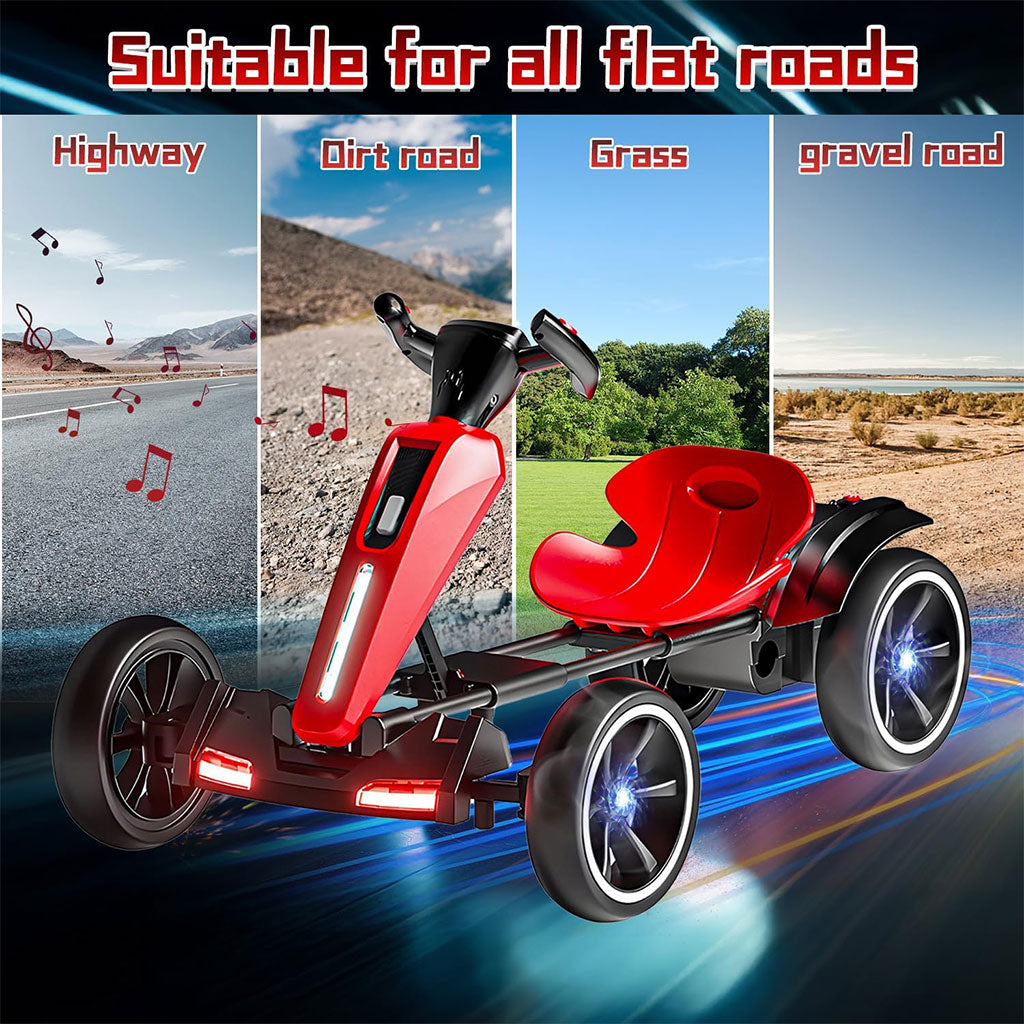 Voiture karting électrique pliable 12V pour enfants avec marche arrière – سيارة سباق كهربائية للأطفال