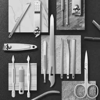 Ensemble de pédicure coupe-ongles 16 pièces avec ciseaux pince à épiler outils de manucure professionnels