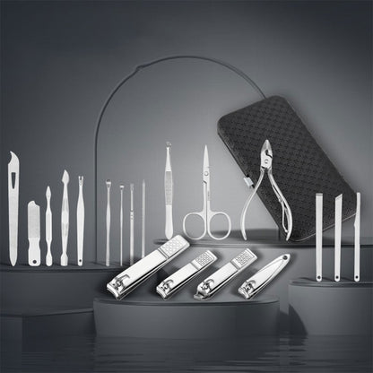Ensemble de pédicure coupe-ongles 16 pièces avec ciseaux pince à épiler outils de manucure professionnels