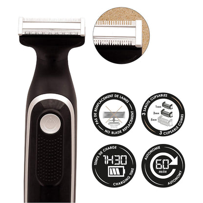 Kit Barbe Tondeuse Hybride, Ciseaux Barbe et Moustache, Peigne Sculptant - Pochette Barb'Xpert