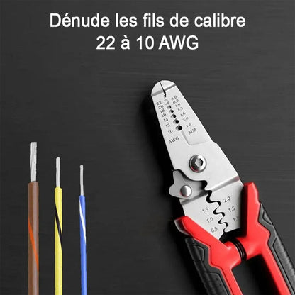 Coffret de sertissage 3en1 avec cosses 22-10 AWG – 170 pièces pour l’électricien