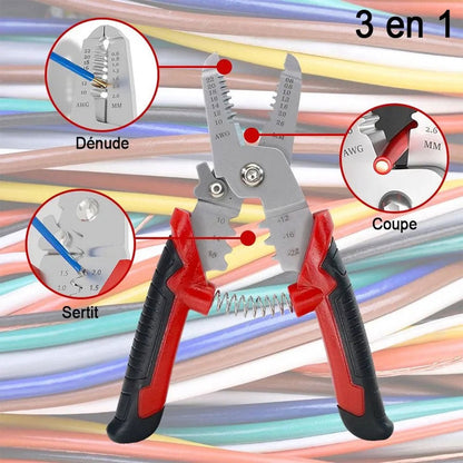 Coffret de sertissage 3en1 avec cosses 22-10 AWG – 170 pièces pour l’électricien
