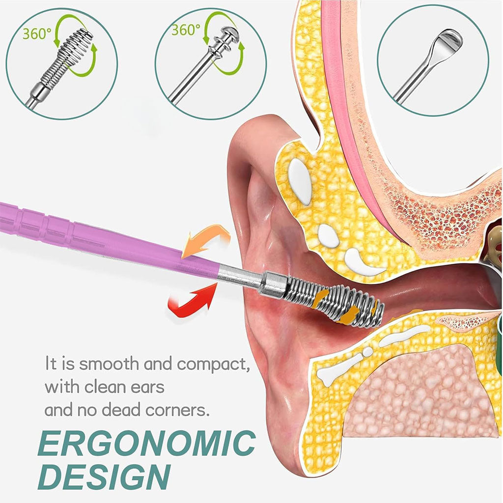 Kit de Retrait de Cérumen pour Oreilles 6 pièces – طقم تنظيف الأذن