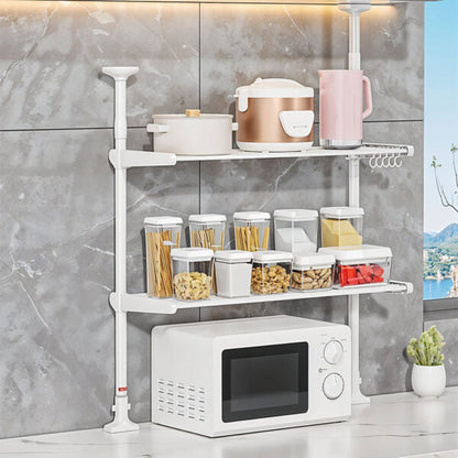 Étagère réglable à 2 niveaux avec double barre de Ajustable – حامل أغراض في المطبخ تنزوت