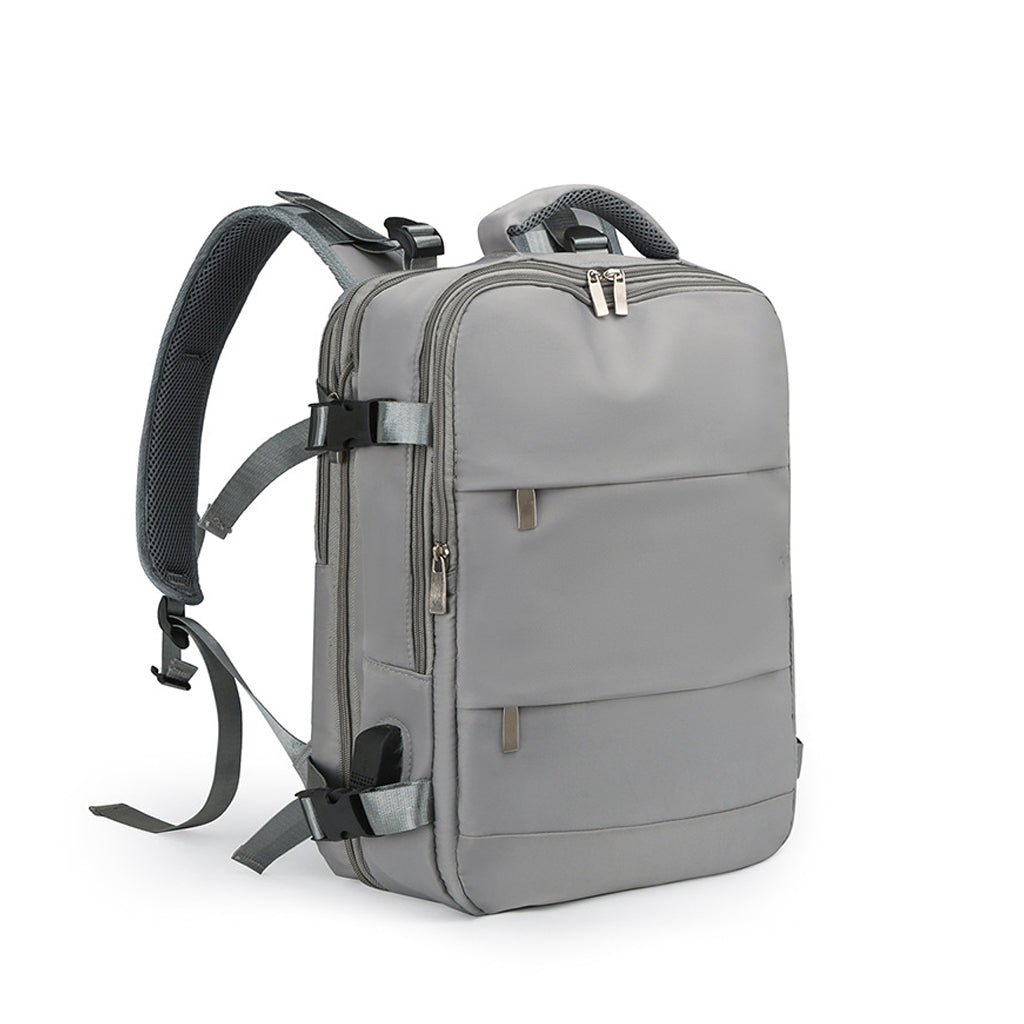 Sac à dos de voyage grande capacité avec plusieurs compartiments extensible L-263 - Gris تنزوت