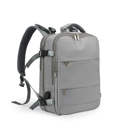 Sac à dos de voyage grande capacité avec plusieurs compartiments extensible L-263 - Gris تنزوت
