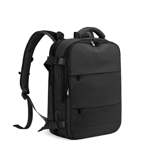 Sac à dos de voyage grande capacité avec plusieurs compartiments extensible L-263 - Noir تنزوت